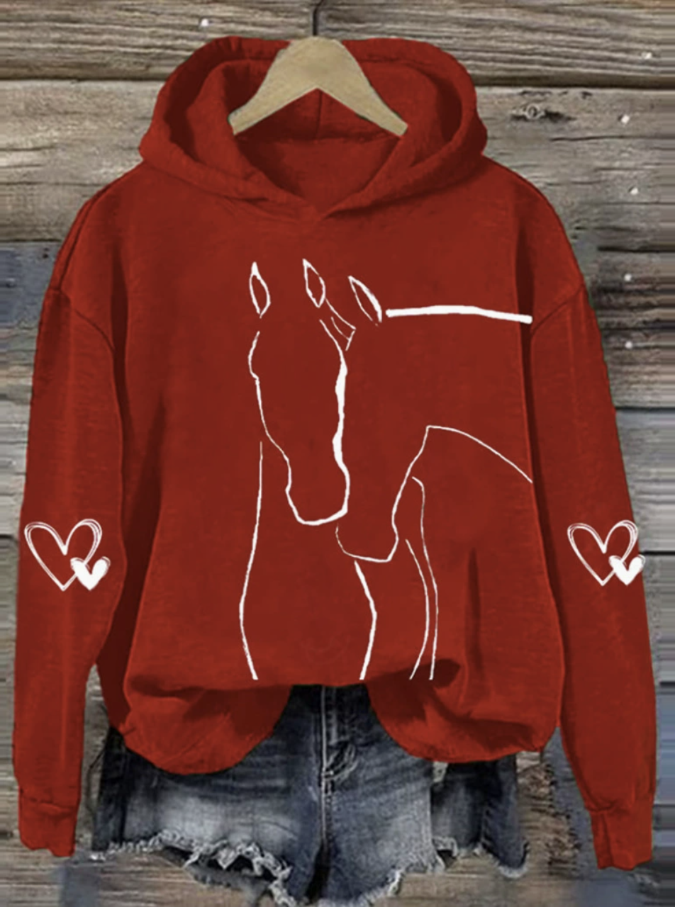 Women's Animal Spring/Fall Long Sleeve Casual Daily Hoodie