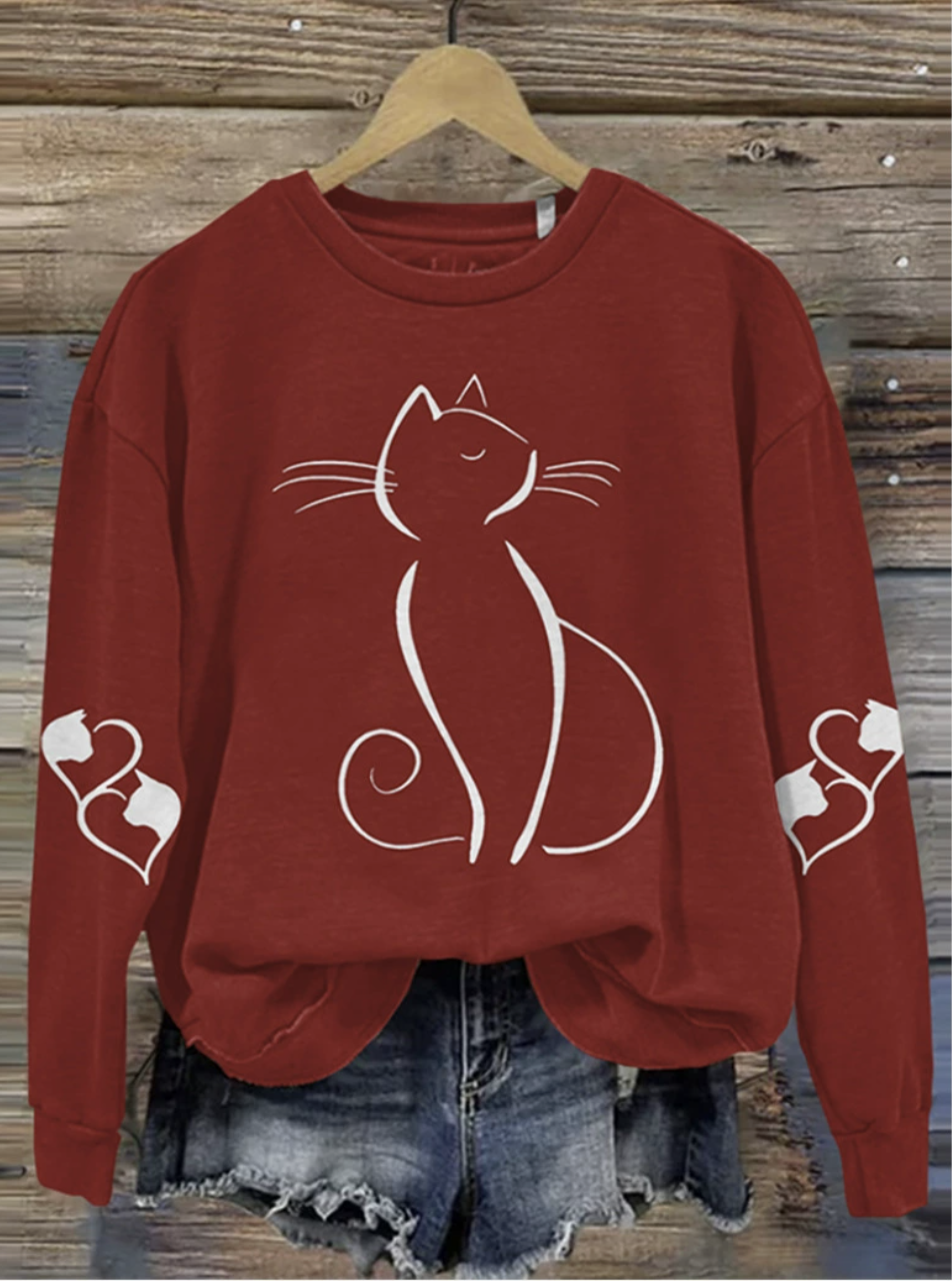 Women's Crew Neck Animal Casual Spring/Fall Long Sleeve Sweatshirt