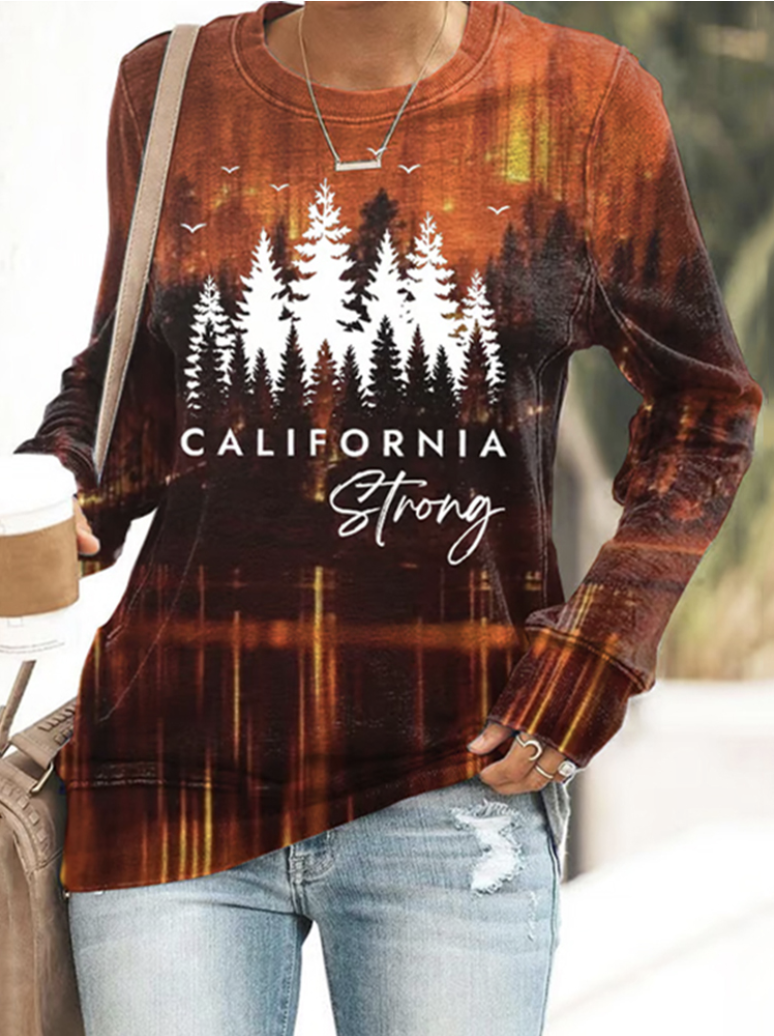 Women's Crew Neck Scenery Vintage Spring/Fall Long Sleeve Sweatshirt