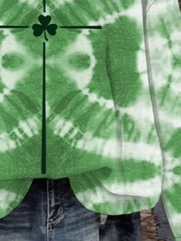 Women's Crew Neck Shamrock St. Patrick's Day Floral Casual Spring/Fall Long Sleeve Sweatshirt