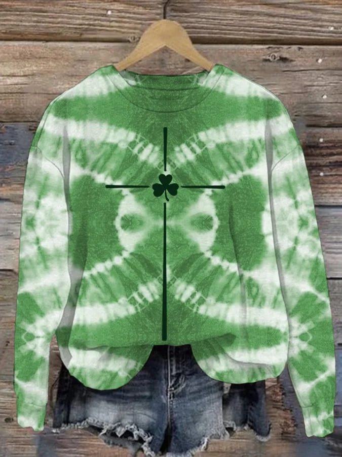 Women's Crew Neck Shamrock Printing Casual Spring/Fall Long Sleeve Sweatshirt