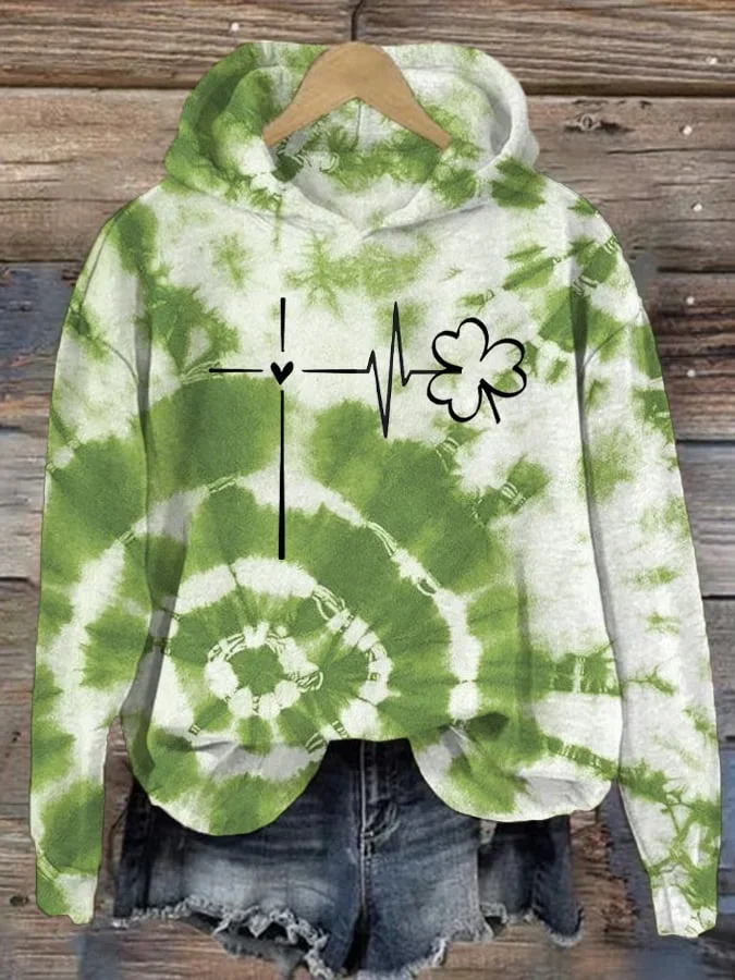 Women's Shamrock Spring/Fall Printing Long Sleeve Casual Daily Hoodie