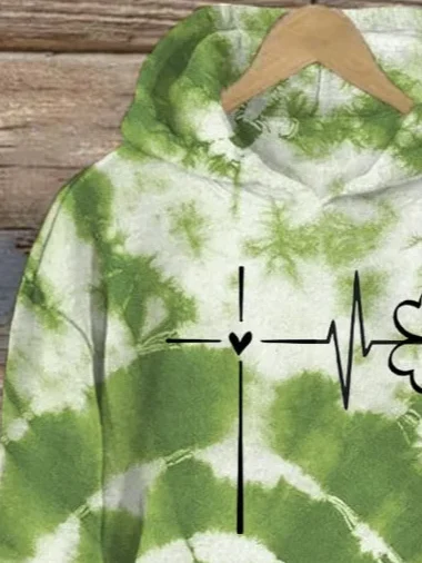 Women's Shamrock Spring/Fall Printing Long Sleeve Casual Daily Hoodie