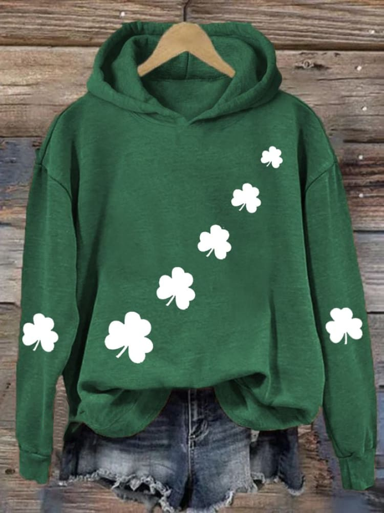 Women's Shamrock Spring/Fall Printing Long Sleeve Casual Daily Hoodie