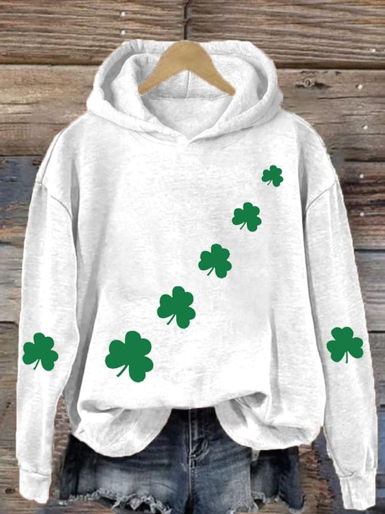 Women's Shamrock Spring/Fall Printing Long Sleeve Casual Daily Hoodie