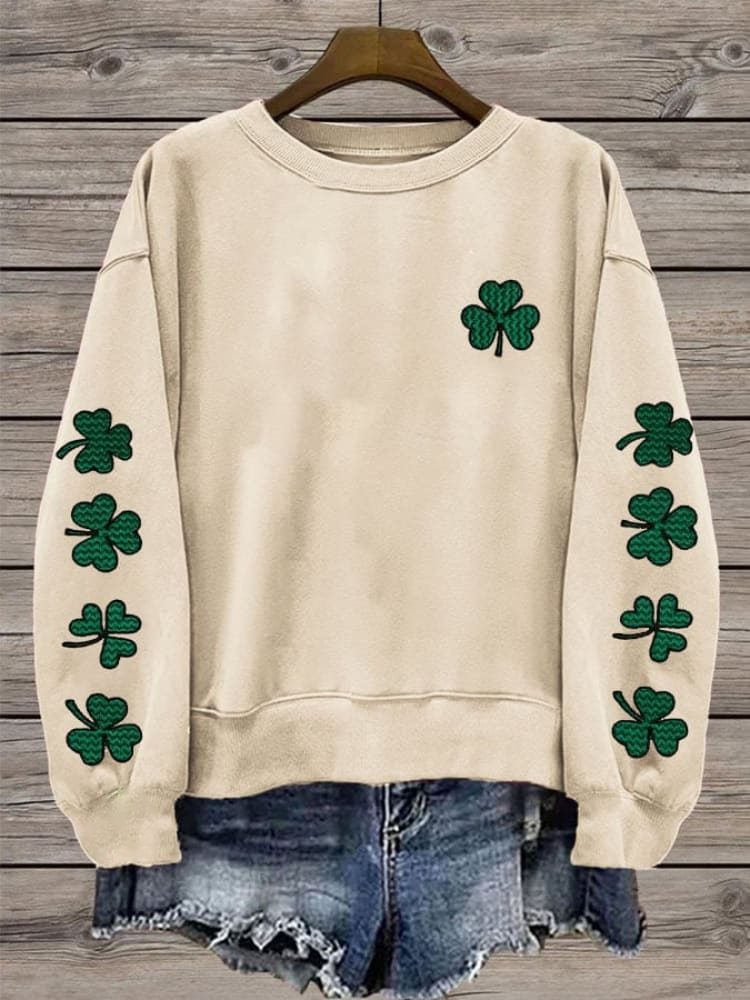 Women's Crew Neck Shamrock Printing Casual Spring/Fall Long Sleeve Sweatshirt