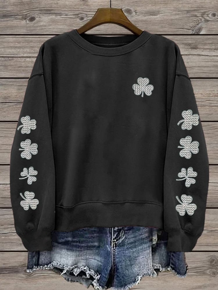 Women's Crew Neck Shamrock Printing Casual Spring/Fall Long Sleeve Sweatshirt