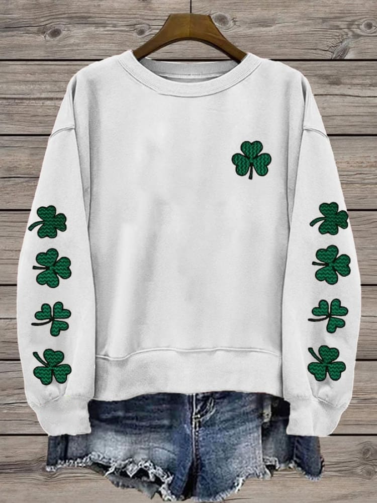 Women's Crew Neck Shamrock Printing Casual Spring/Fall Long Sleeve Sweatshirt