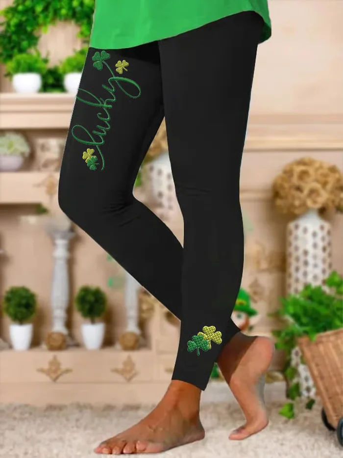 Women's Casual Text Letters Jersey All Season Printing Long Leggings