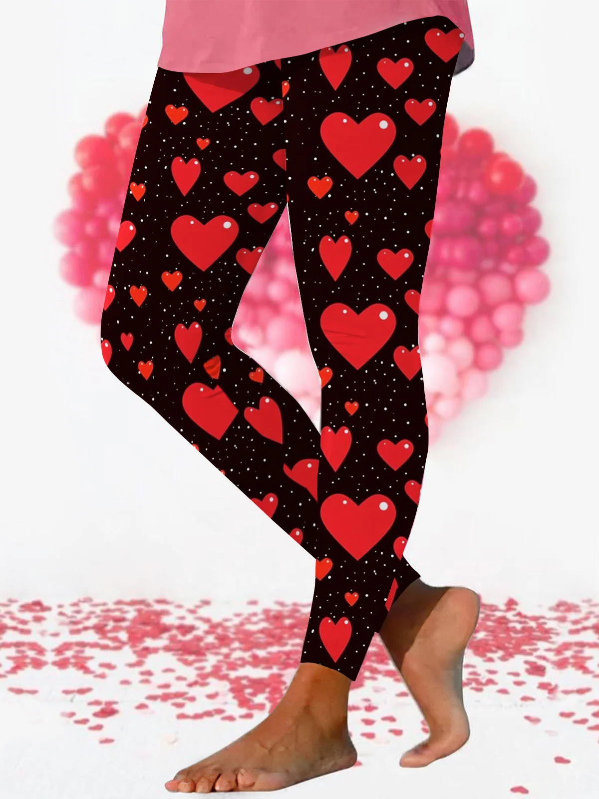 Women's Casual Polka Dots Cotton All Season Long Leggings