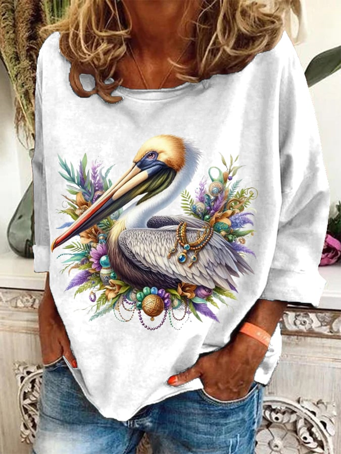 Women's Crew Neck Animal Printing Casual Spring/Fall Long Sleeve Sweatshirt