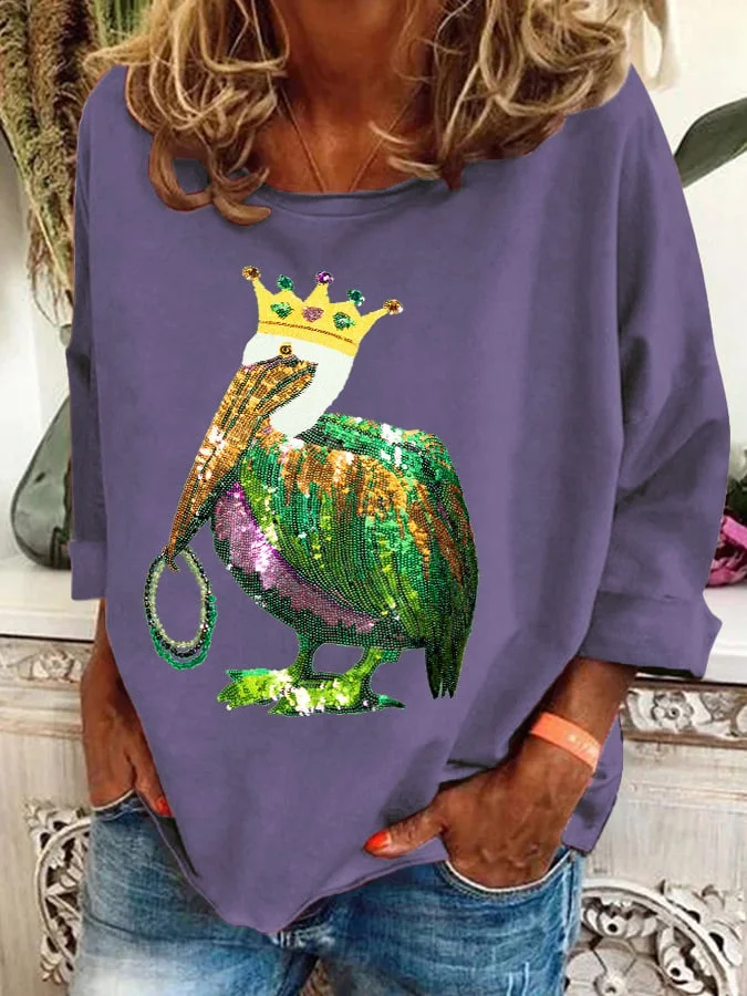 Women's Crew Neck Animal Printing Casual Spring/Fall Long Sleeve Sweatshirt