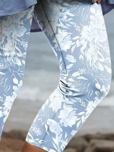 Women's Trousers Elastic Waist Legging Daily Going Out Casual Printing Floral Summer Pants