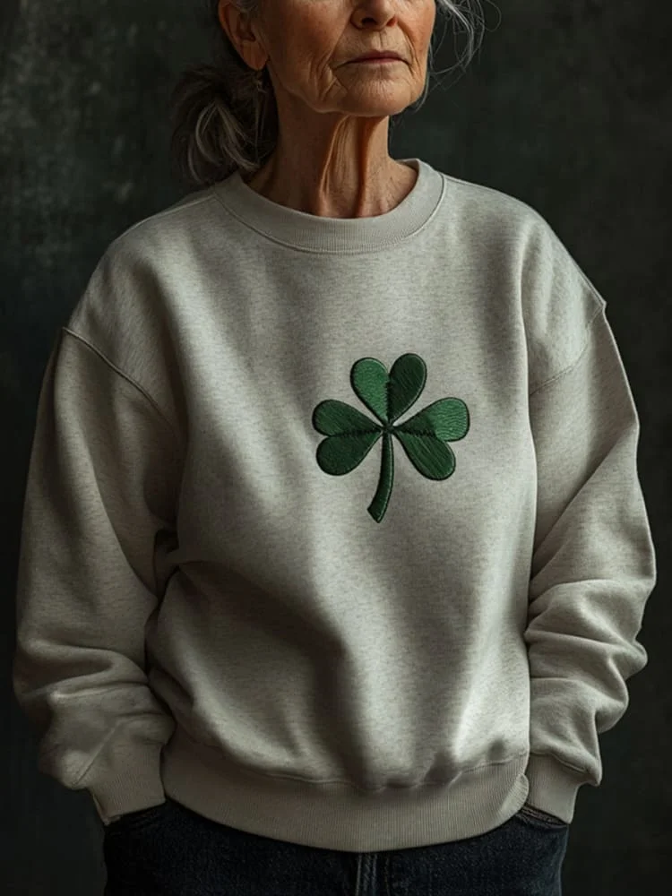 Women's Crew Neck Shamrock Printing Casual Spring/Fall Long Sleeve Sweatshirt