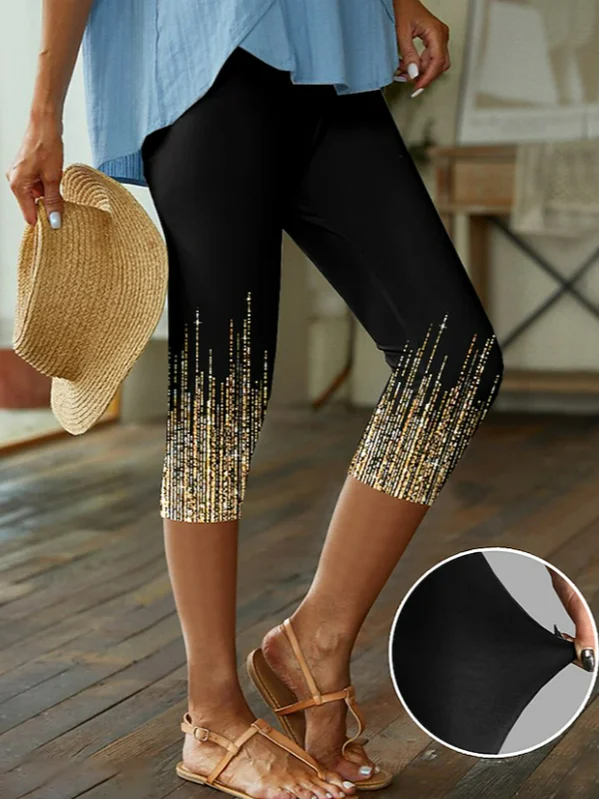 Women's Trousers Elastic Waist Legging Daily Going Out Casual Printing Ombre Summer Pants