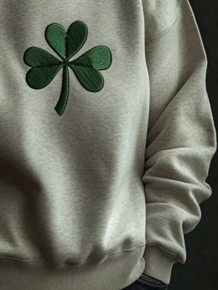 Women's St Patrick's Day Floral Shamrock Printing Casual Spring/Fall Long Sleeve Sweatshirt