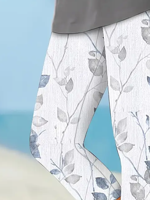 Women's Trousers Elastic Waist Legging Daily Going Out Casual Printing Floral Summer Pants