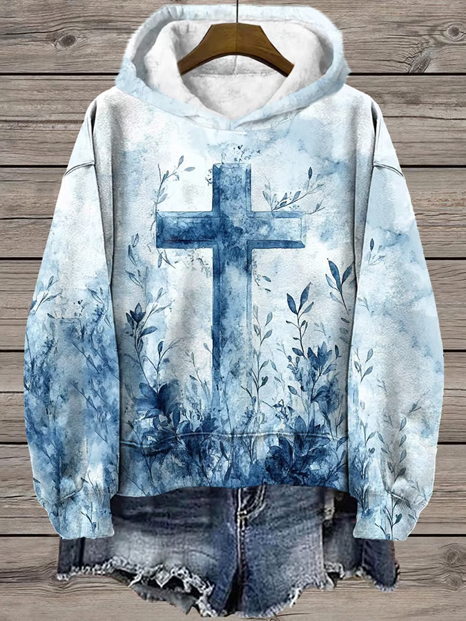 Women's Floral Spring/Fall Printing Long Sleeve Casual Daily Hoodie