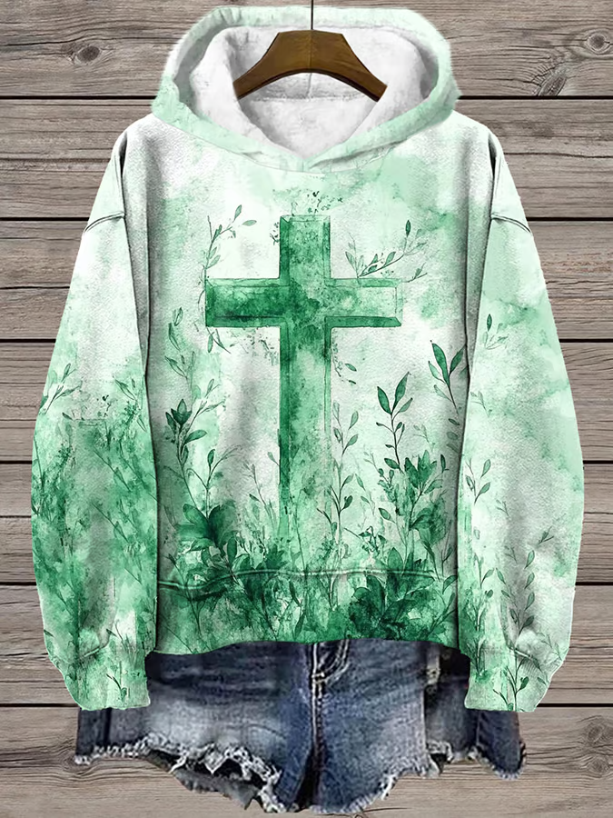 Women's Floral Spring/Fall Printing Long Sleeve Casual Daily Hoodie