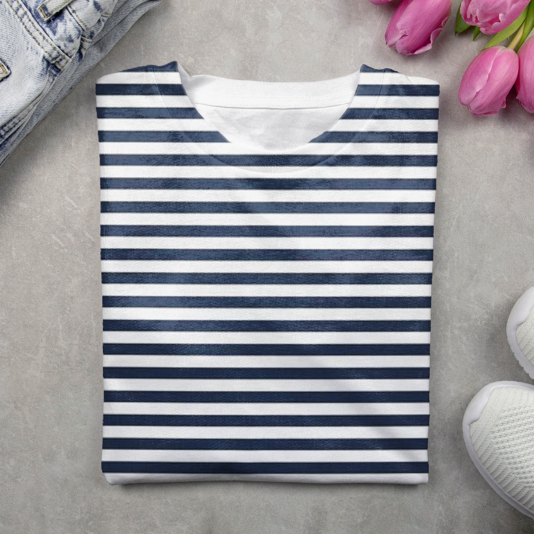 Women's Long Sleeve Tee T-shirt Spring/Fall Striped Printing Crew Neck Casual Graphic Tee Top