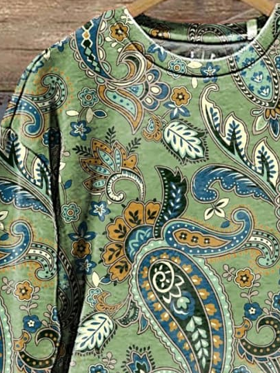 Women's Crew Neck Floral Printing Casual Spring/Fall Long Sleeve Sweatshirt