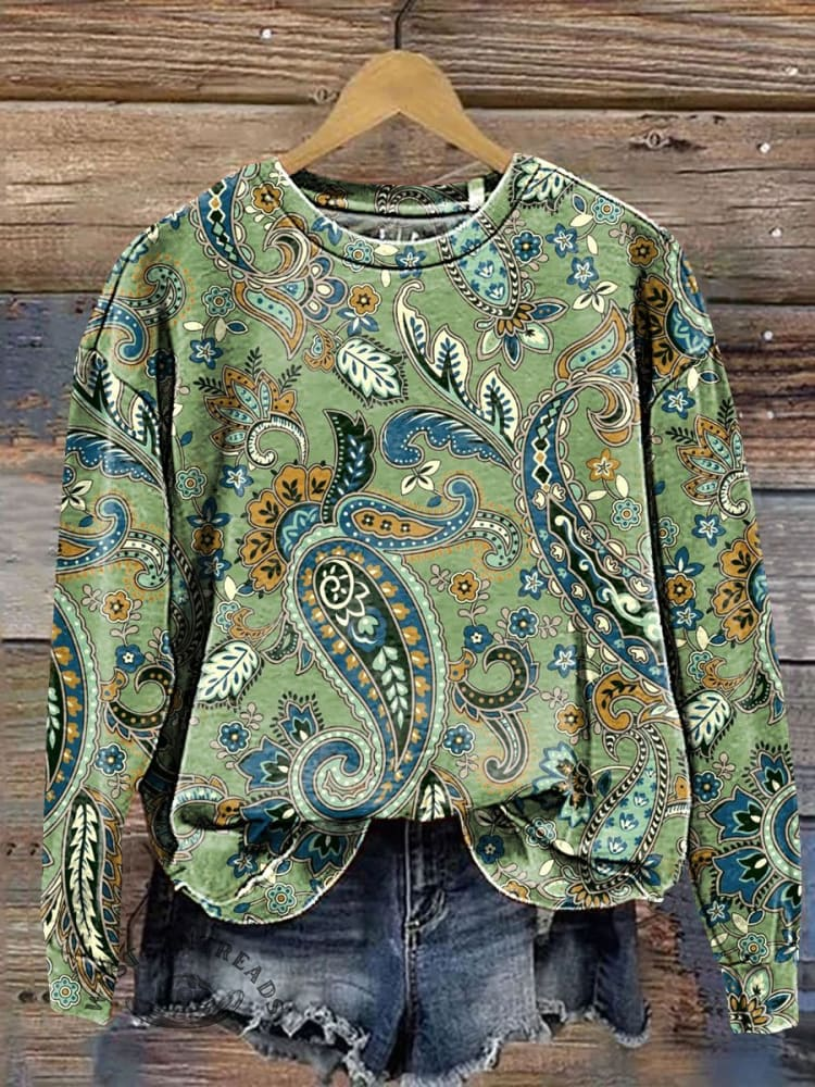 Women's Crew Neck Floral Printing Casual Spring/Fall Long Sleeve Sweatshirt