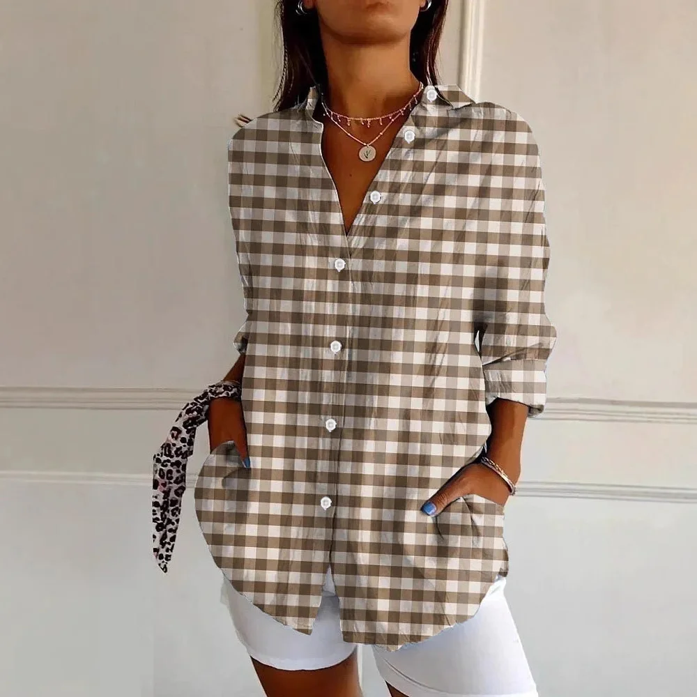 Women's Striped Long Sleeve Shirt Spring/Fall Shirt Collar Daily Casual Top