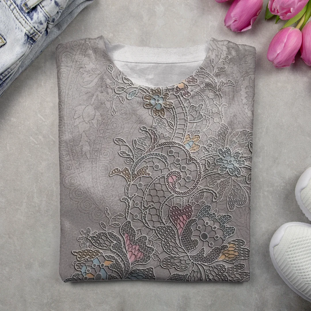 Women's Floral Long Sleeve Tee T-shirt Crew Neck Printing Casual Spring/Fall Graphic Tee Top