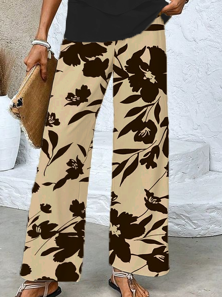 Women's Floral Printing Two-Piece Set Daily Sleeveless Casual Summer Top With Pants Matching Set