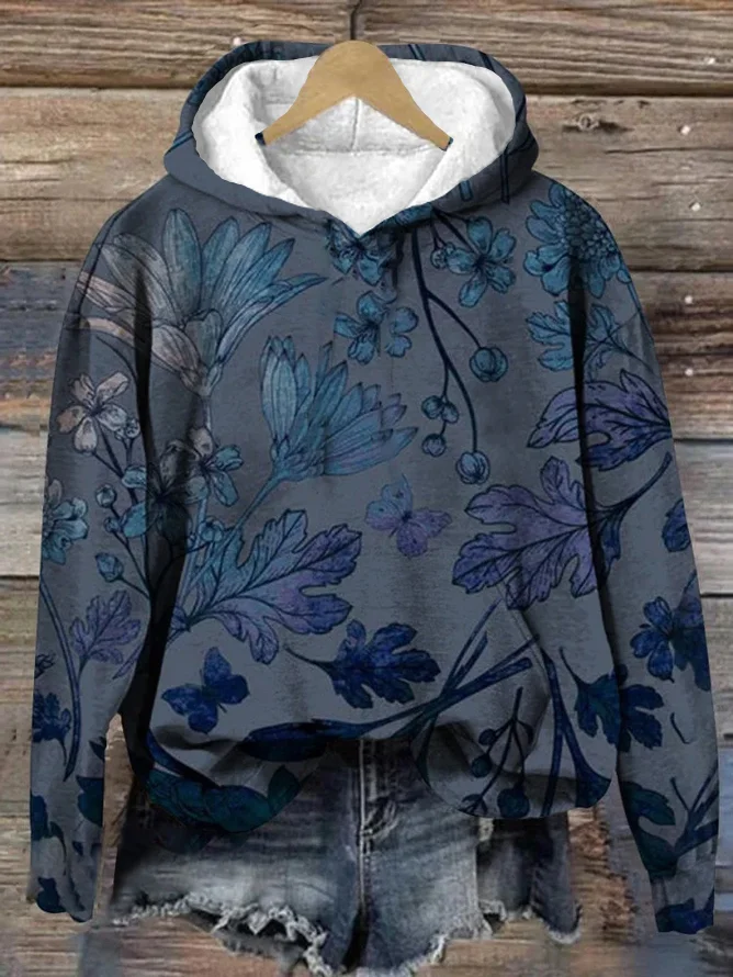 Women's Floral Spring/Fall Printing Long Sleeve Casual Daily Hoodie