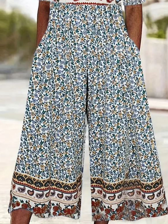 Women's Floral V Neck Half Sleeve Casual Summer Jumpsuit