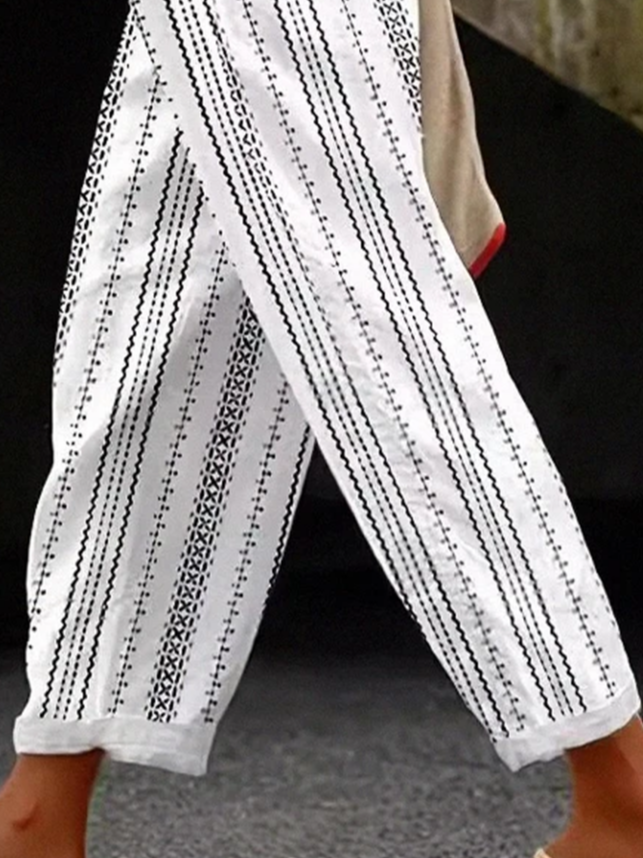 Women Striped Long Pant Casual Spring/Fall Trousers