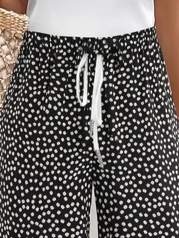 Women Polka Dots Fifth Pants Pant Casual Summer Trousers