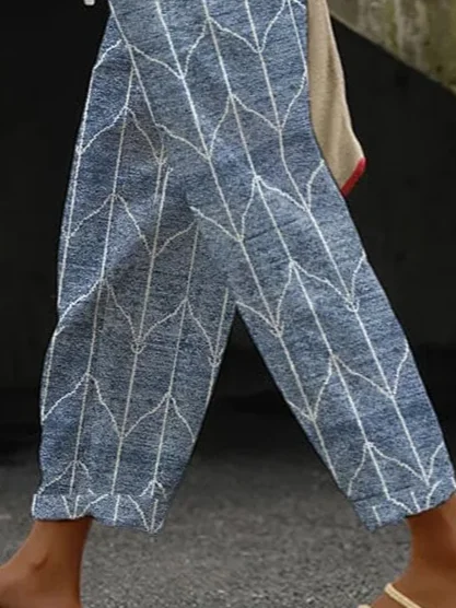 Women Geometric Long Pant Casual Spring/Fall Trousers