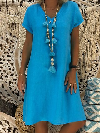 blue summer dress with sleeves