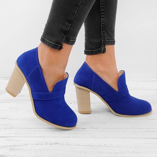 women solid thick heel elegant high heel cute work boots