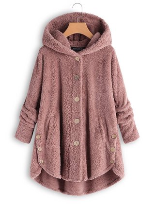 fuzzy fleece hooded jacket