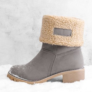 women warm square heels snow boots