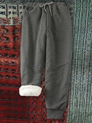 sweatpants with fur inside