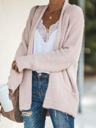 JFN Basic Long Sleeves Solid Color Sweater Cardigan