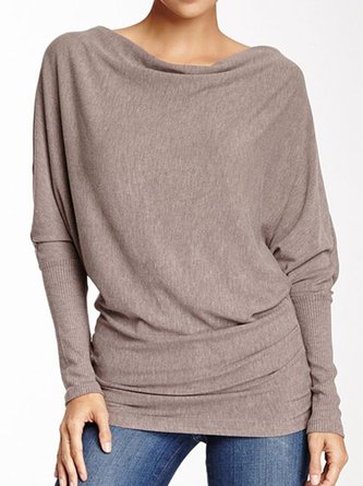 Batwing Long Sleeve Solid Comfort T-Shirts