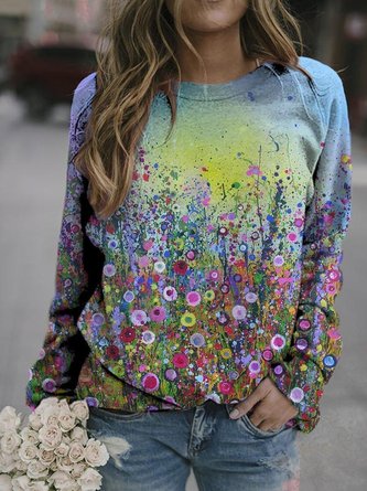 Colorful Dandelion Painting Print Sweatshirt