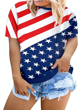 floral-print casual shift shirts & tops--​striped  geometric  ombre/tie-dye  flag