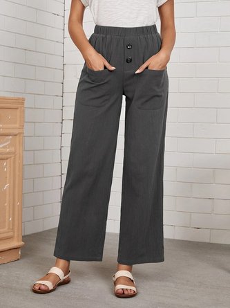 Casual Vacation Solid Loosen Pants