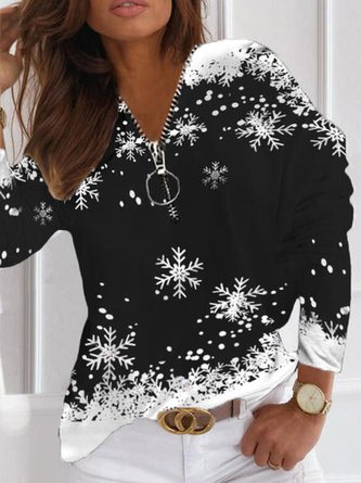 Loosen Christmas Snowflake  Basics Sweatshirt