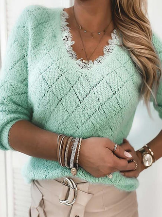 Regular Fit Lace Sweater