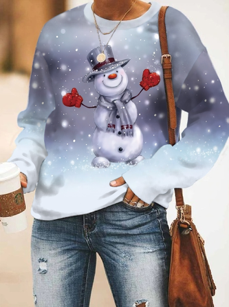 Regular Fit Christmas Snowman Sweatshirts