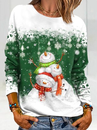 JFN Crew Neck Christmas Snowman Sweatshirt