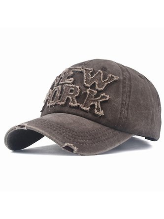 JFN Men's Colorblock Washed Distressed Three-dimensional Embroidered Baseball Cap