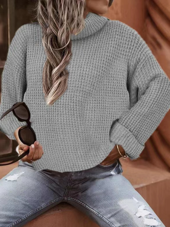 Casual High Neck Long Sleeve Sweater